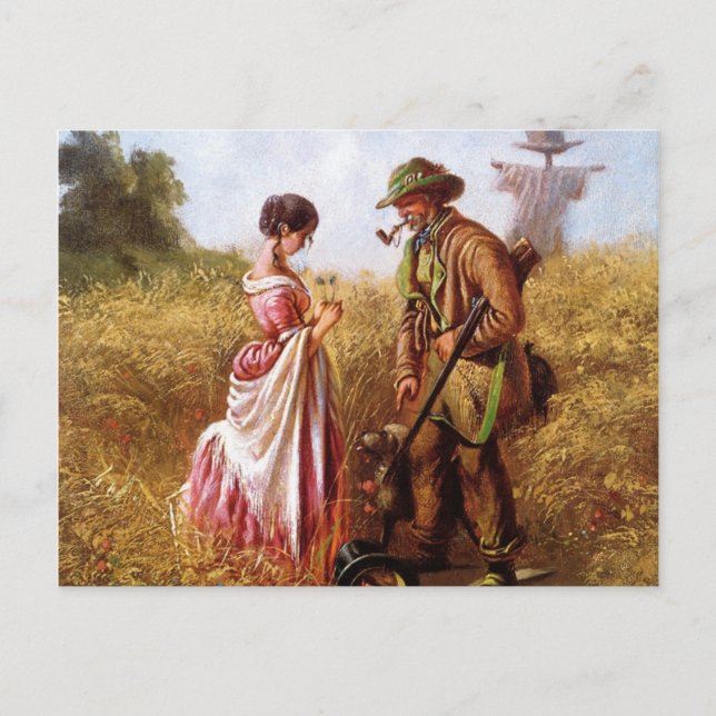 Vintage-Motive  Embarrassing Enquiry Postcard (Front)