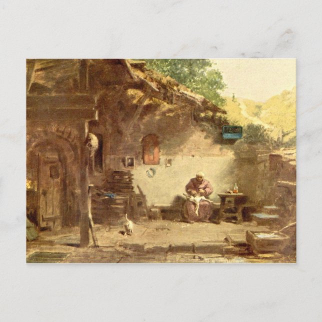 Vintage Motive - Hermit - Spitzweg Postcard (Front)