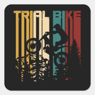 Vintage Moto Trial Square Sticker