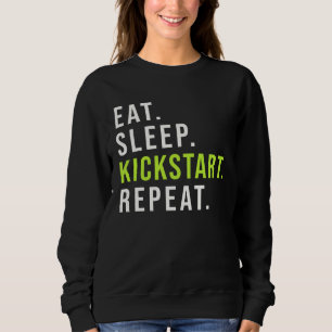 Vintage Motocross Dirt Bike Eat Sleep Kickstart Of Sweatshirt