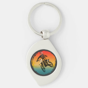 vintage motocross dirt bike rider motorcycle key ring