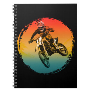 vintage motocross dirt bike rider motorcycle notebook