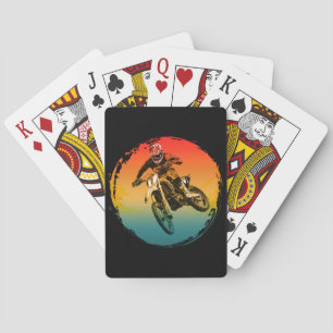 vintage motocross dirt bike rider motorcycle playing cards