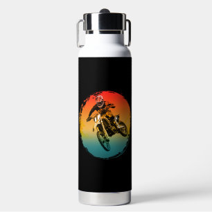 vintage motocross dirt bike rider motorcycle water bottle