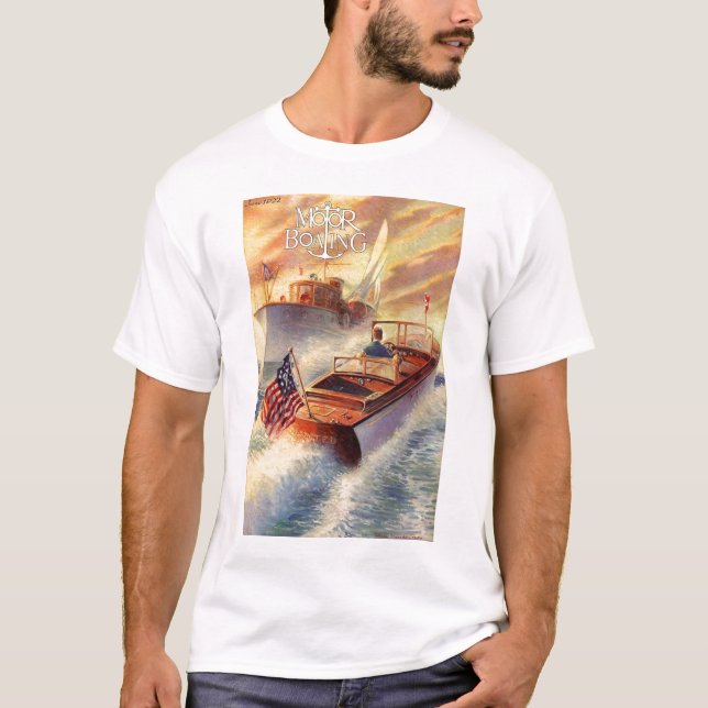 Vintage Motor Boat T-Shirt. T-Shirt (Front)