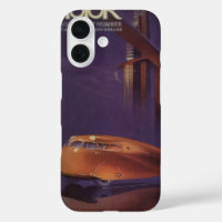 Vintage Motor Magazine Cover, Futuristic City Car