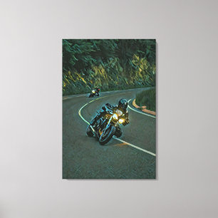 vintage motorcycle artwork canvas print