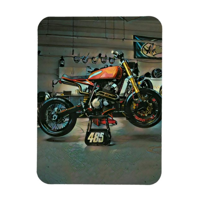 vintage motorcycle artwork magnet (Vertical)