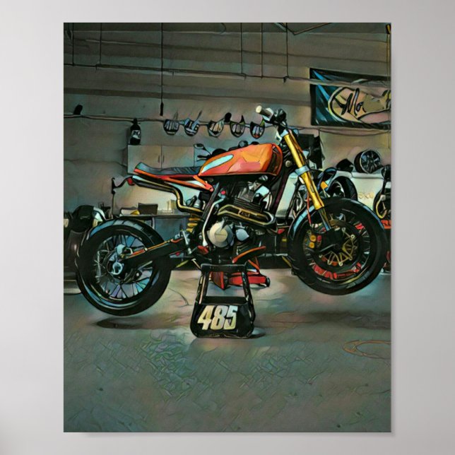 vintage motorcycle artwork poster (Front)