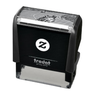 vintage motorcycle artwork self-inking stamp