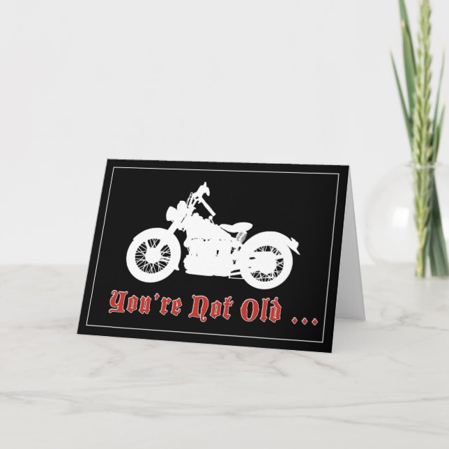 Vintage Motorcycle Birthday Card (Front)