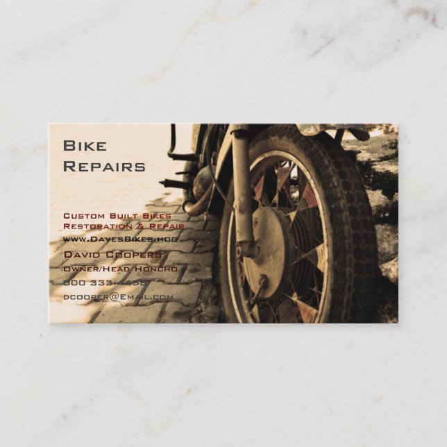 Vintage Motorcycle Business Card (Front)