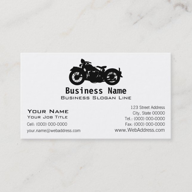 Vintage Motorcycle Business Card (Front)