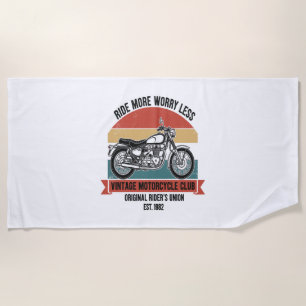 Vintage Motorcycle Club Est. 1982 Beach Towel