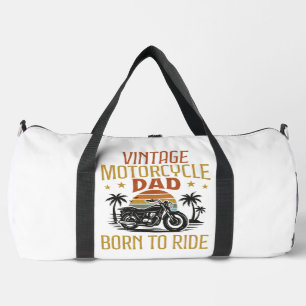 Vintage Motorcycle Dad Born To Ride Duffle Bag