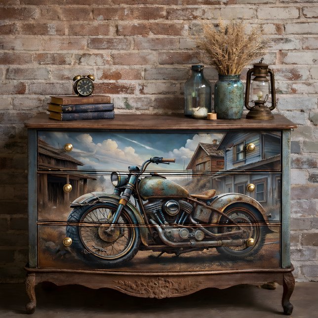 Vintage Motorcycle Decoupage Tissue Paper (Vintage Motorcycle Decoupage Tissue Paper Mockup)