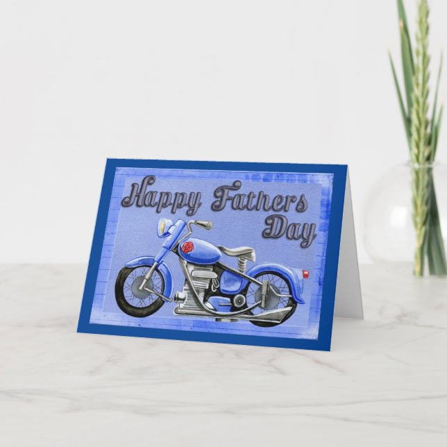 Vintage Motorcycle Father's Day Card (Front)