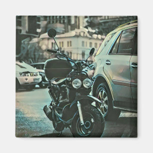 Vintage motorcycle gift magnet