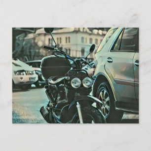 Vintage motorcycle gift postcard