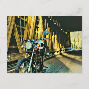 Vintage motorcycle gift postcard