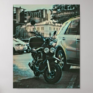 Vintage motorcycle gift poster