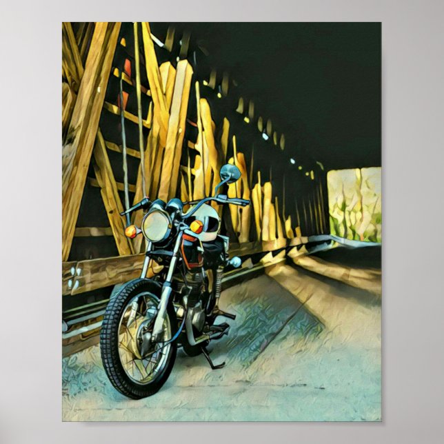 Vintage motorcycle gift poster (Front)