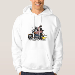 Vintage Motorcycle Graphic Illustration - Retro Bi Hoodie