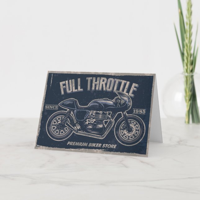 Vintage Motorcycle Greeting Card (Front)