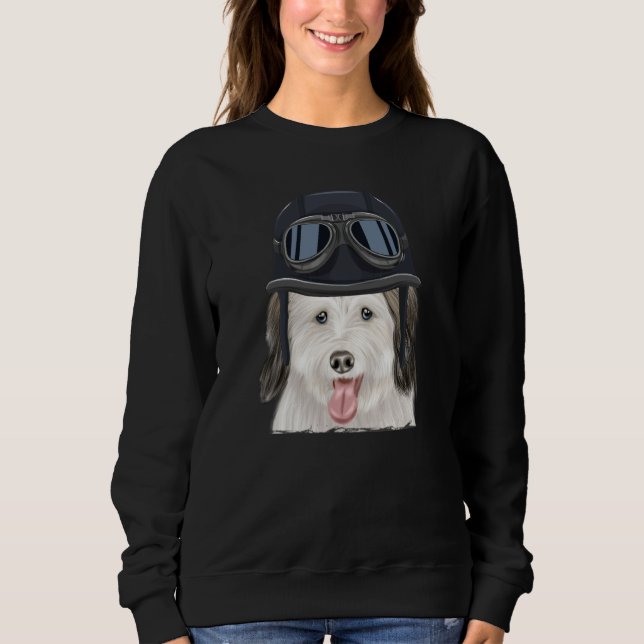 Vintage Motorcycle Helmet Coton de Tulear Sweatshirt (Front)