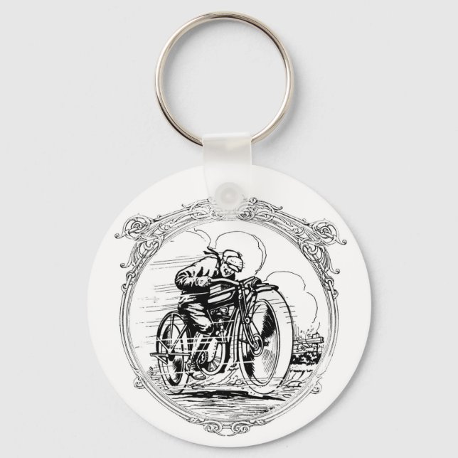 Vintage Motorcycle Key Ring (Front)
