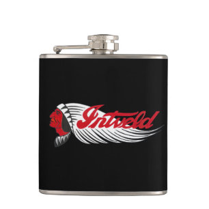Vintage Motorcycle Logo Black Hip Flask