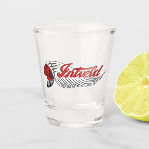 Vintage Motorcycle Logo White Shot Glass