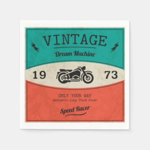 Vintage Motorcycle Paper Napkin