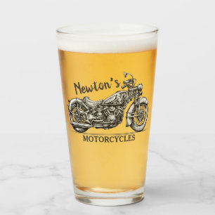 Vintage Motorcycle Personalised NAME Biker Garage Glass