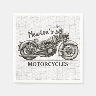 Vintage Motorcycle Personalised NAME Biker Garage Napkin