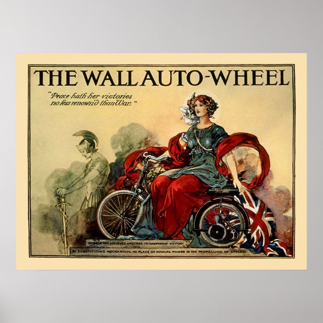 Vintage Motorcycle Poster: The Wall Auto Wheel Poster (Front)