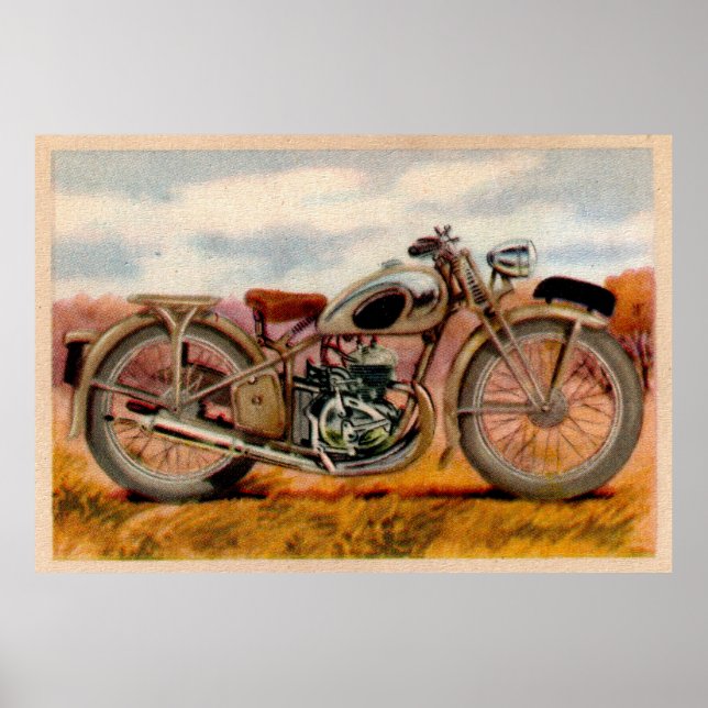 Vintage Motorcycle Print (Front)