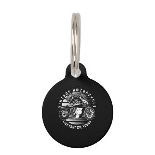 Vintage Motorcycle Racing Gift For Biker Pet Tag