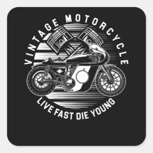 Vintage Motorcycle Racing Gift For Biker Square Sticker