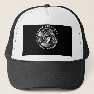 Vintage Motorcycle Racing Gift For Biker Trucker Hat