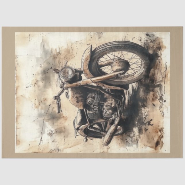 Vintage Motorcycle Series Design #7 Tissue Paper (Front)