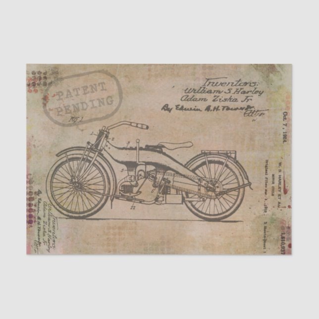 Vintage Motorcycle Tissue Paper (Front)