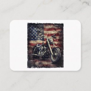 Vintage Motorcycle USA Flag Retro Biker American Business Card