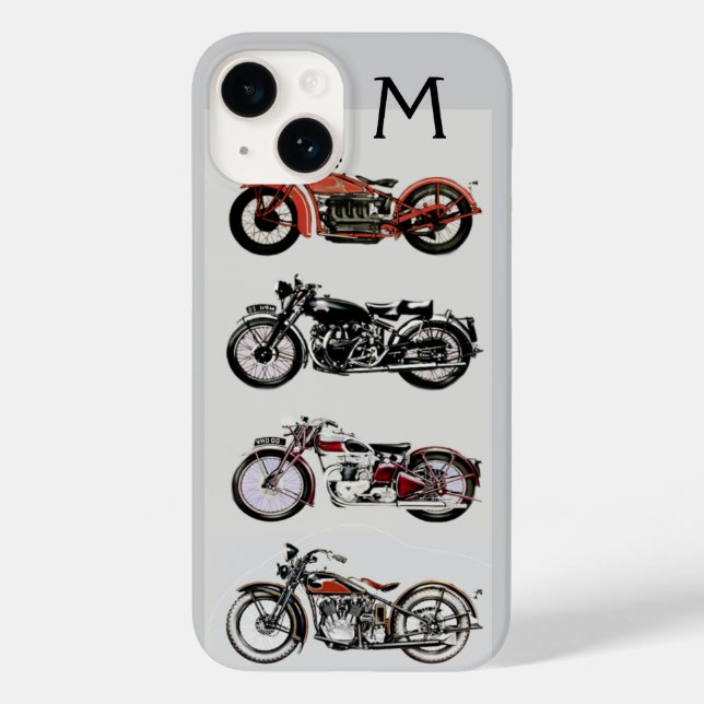 VINTAGE MOTORCYCLES MONOGRAM Case-Mate iPhone CASE (Back)