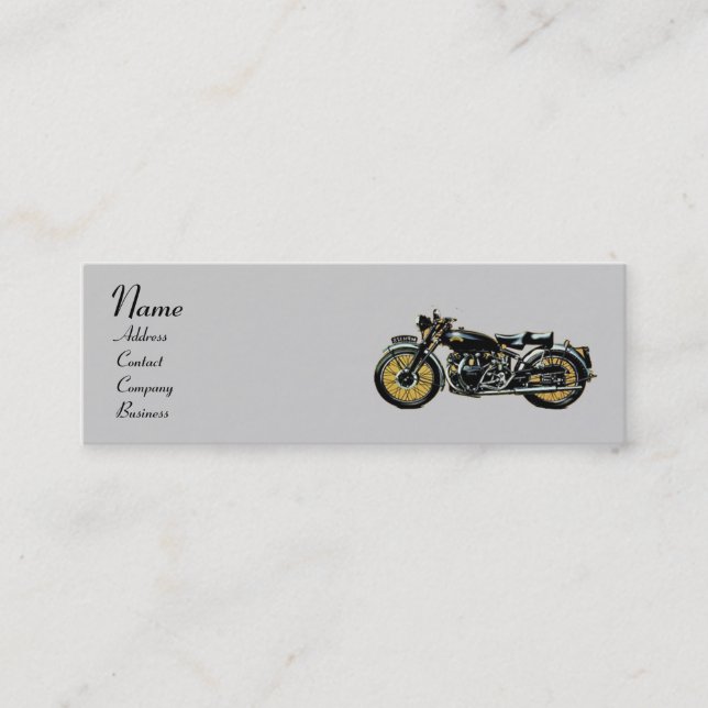 VINTAGE MOTORCYCLES MONOGRAM MINI BUSINESS CARD (Front)