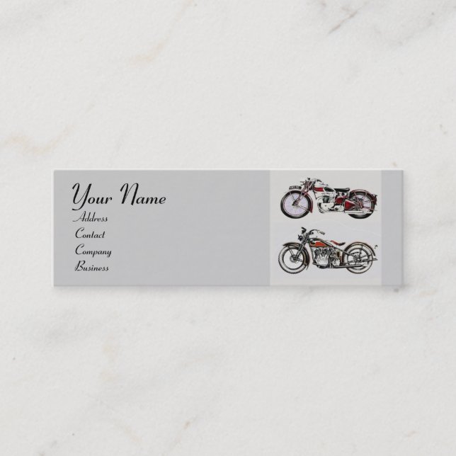 VINTAGE MOTORCYCLES MONOGRAM MINI BUSINESS CARD (Front)
