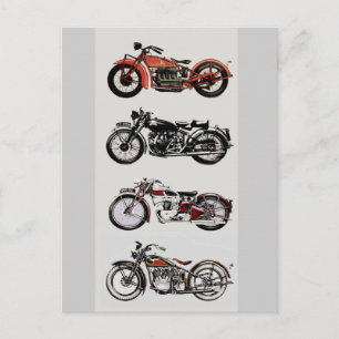 VINTAGE MOTORCYCLES POSTCARD