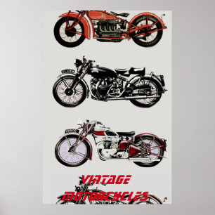 ViNTAGE MOTORCYCLES Poster