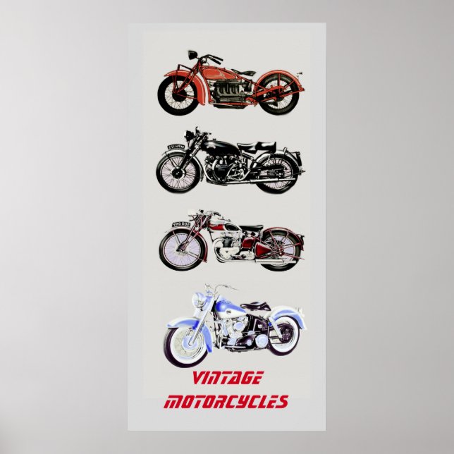 ViNTAGE MOTORCYCLES Poster (Front)
