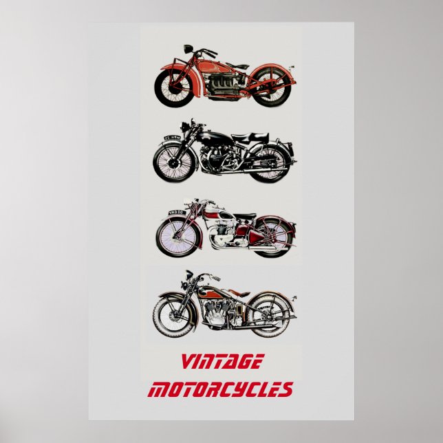 ViNTAGE MOTORCYCLES Poster (Front)